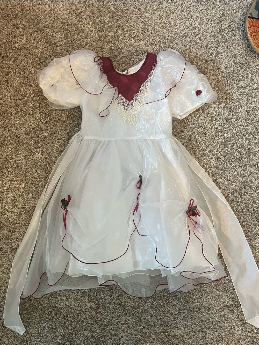 Vintage 6X girls white formal dress